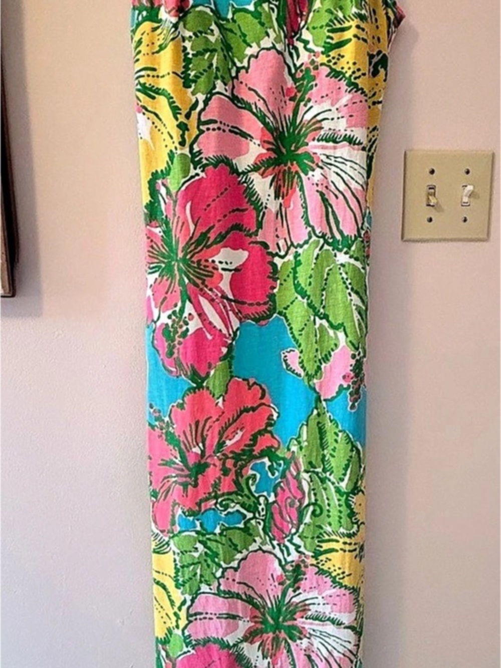 Lilly Pulitzer Floral Maxi Dress in Green & Pink Size Medium Like New